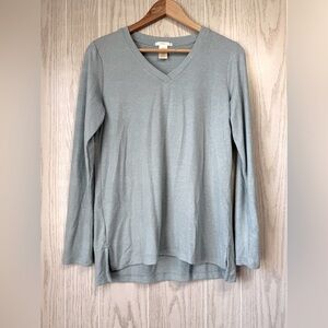 Matty M Size Small Sweater V Neck Long Sleeve Light Tiffany Blue
